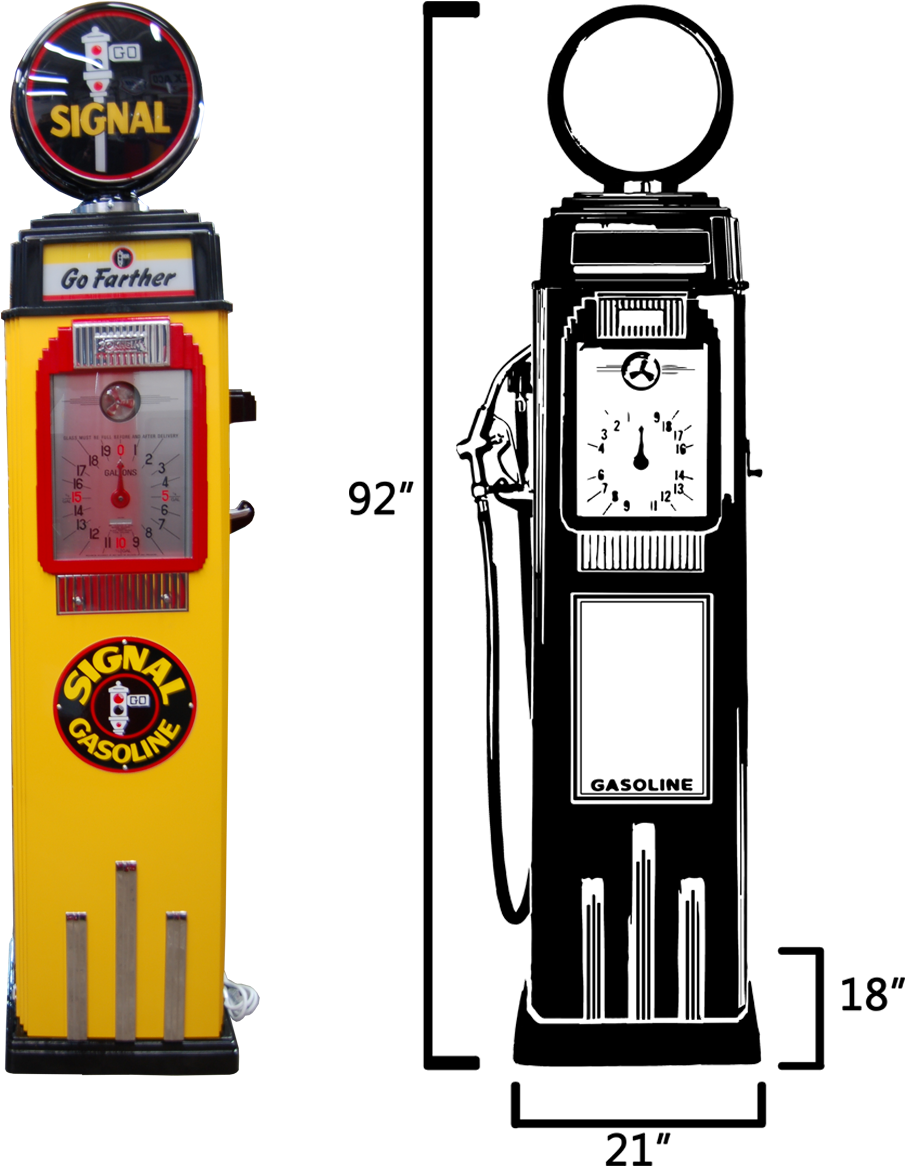 Tokheim 36b Clock Face Pump-yellow & Black Clipart (1149x1278), Png Download