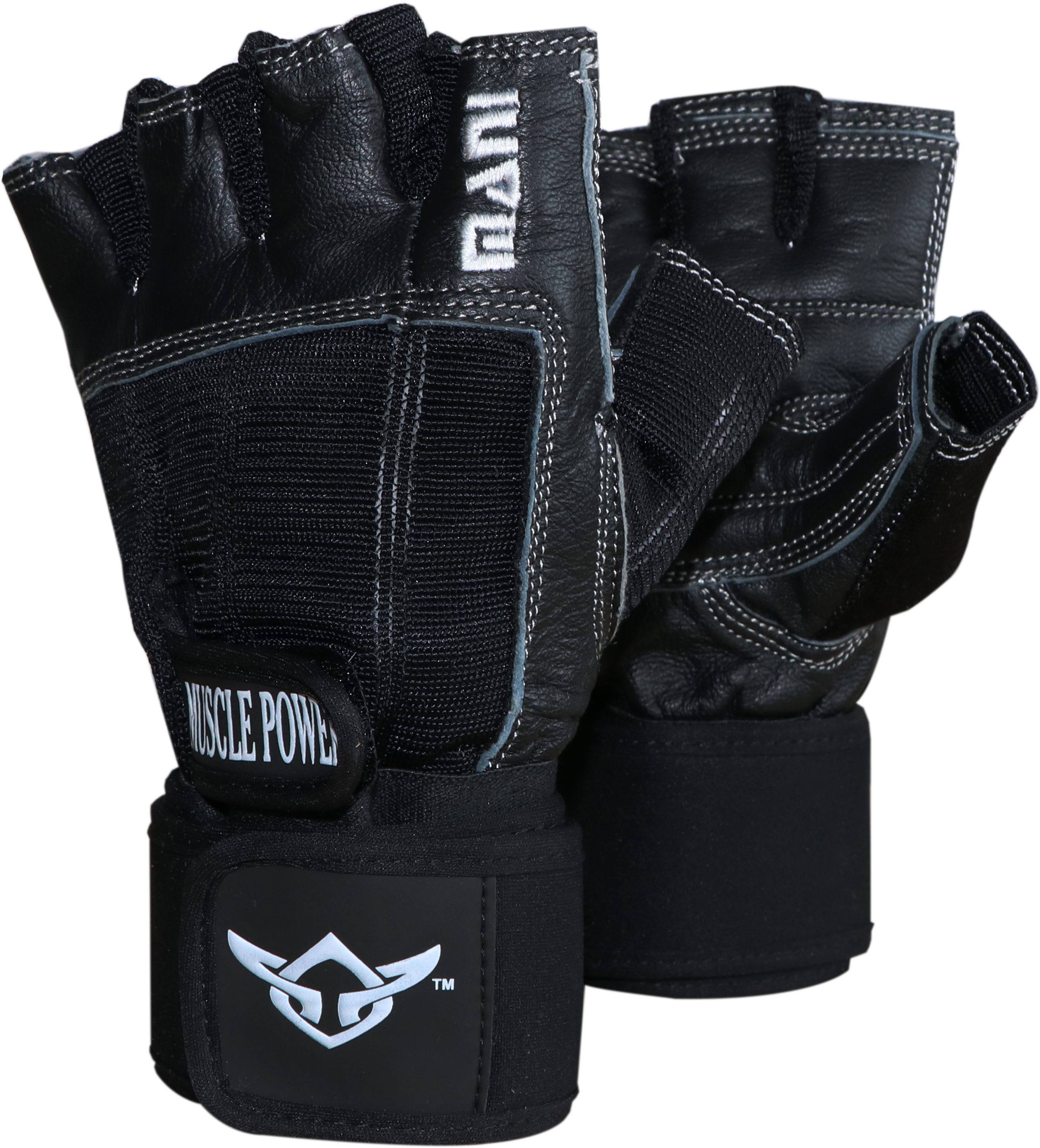 Deluxe Leather Muscle Power Gloves Clipart (2910x2910), Png Download