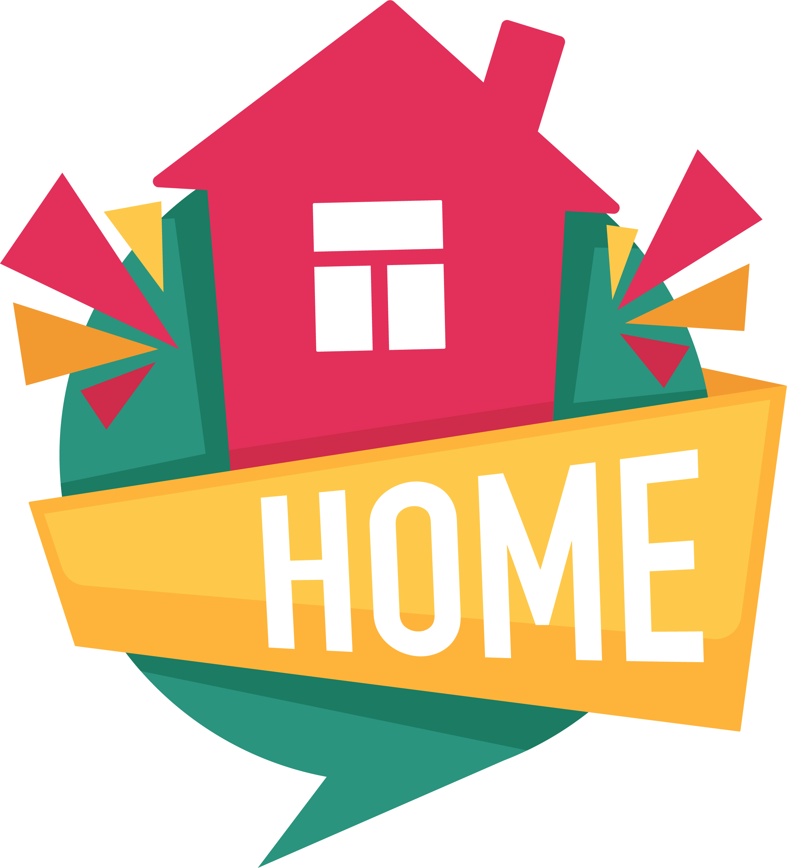 Real Estate House Logo - Cartoon House Logo Png Clipart (2501x2757), Png Download
