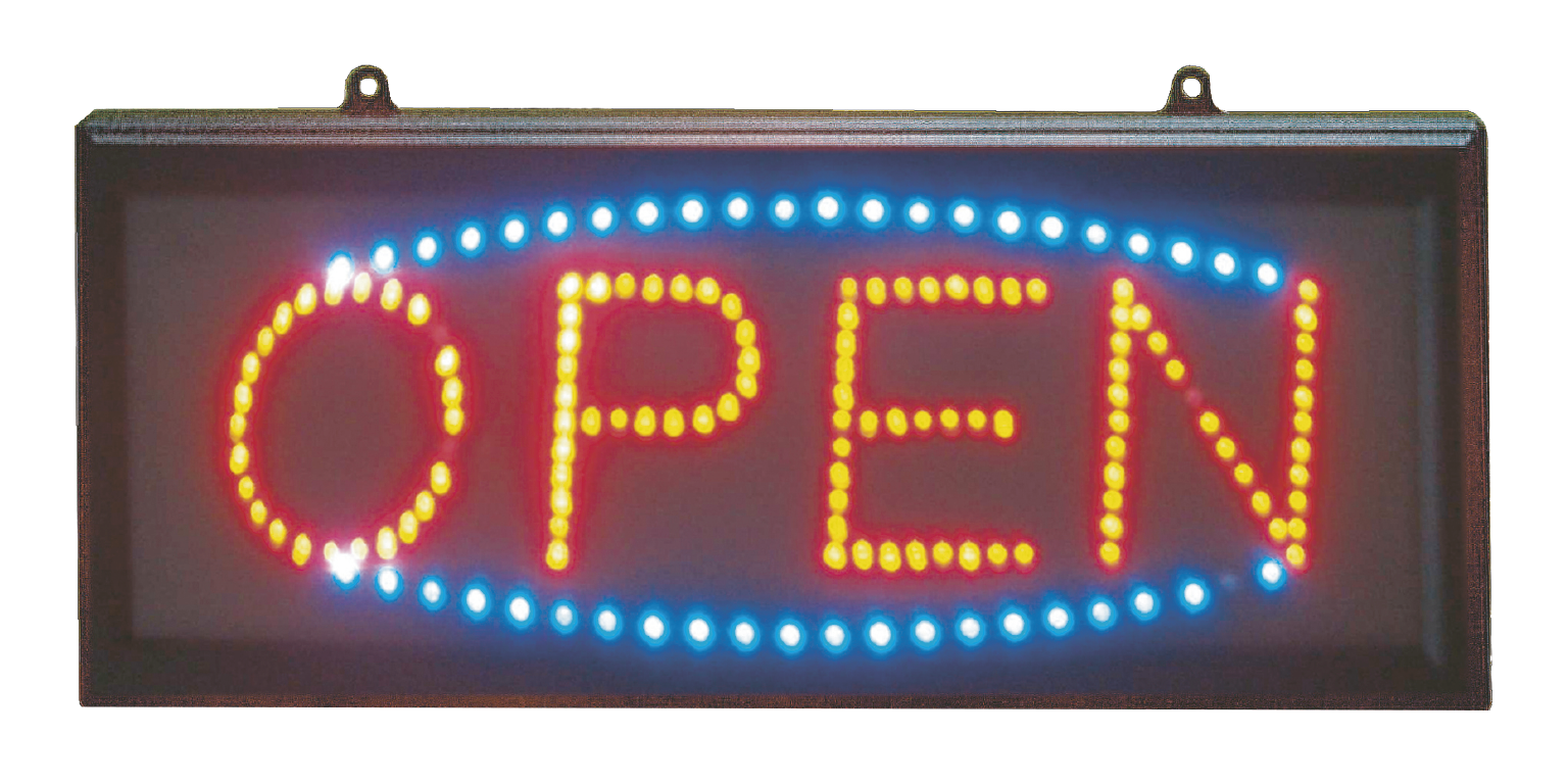 Led Red/blue Landscape Open Sign , Png Download - Open Sign Clipart (1536x768), Png Download