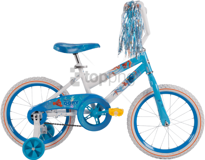 Free Png 12inch Finding Dory Bike Png Image With Transparent - Bmx Bike With Orange Wheels Clipart (851x667), Png Download