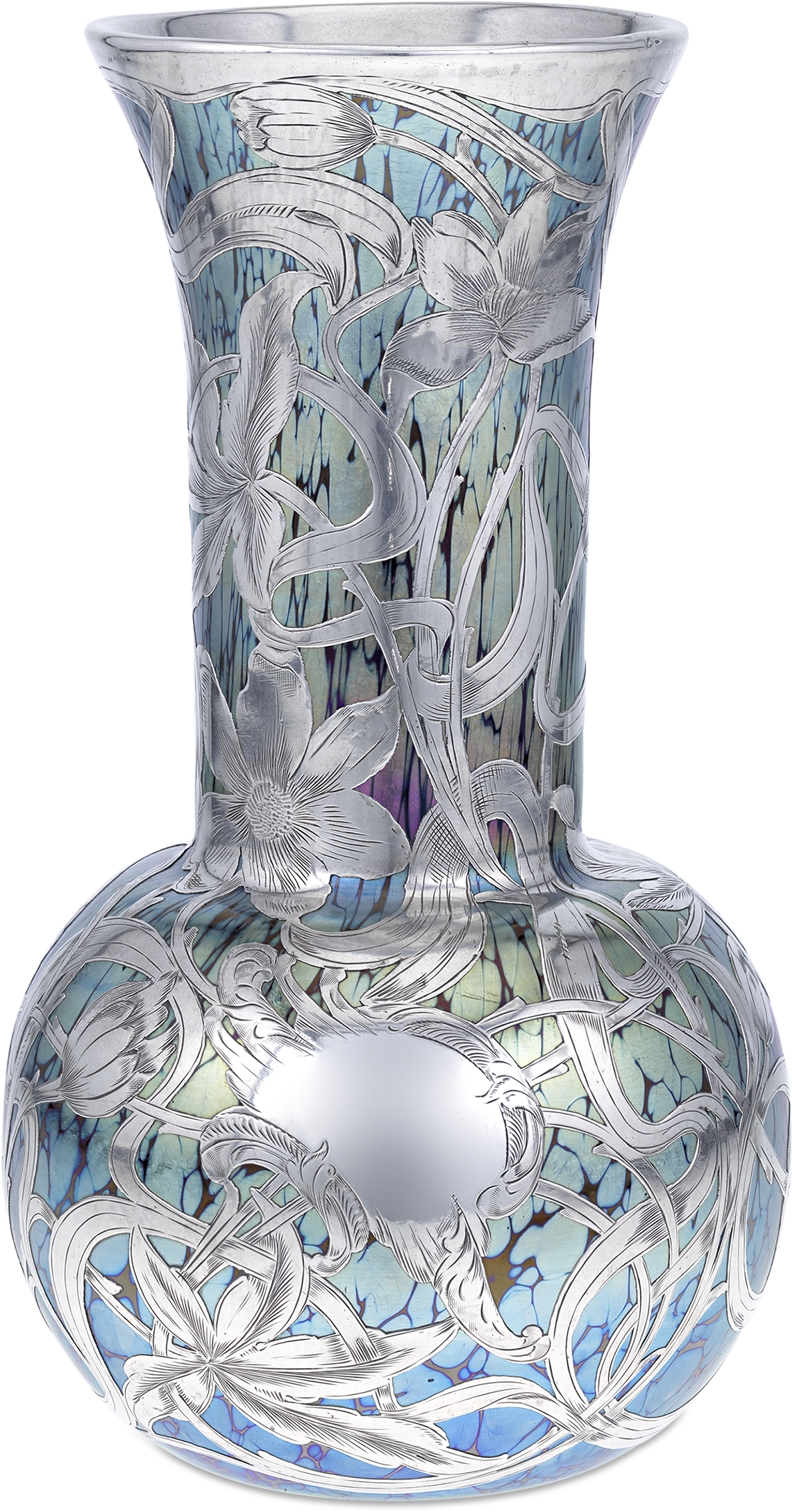 Loetz Silvered And Marbled Art Glass Vase , Png Download Clipart (1187x2268), Png Download