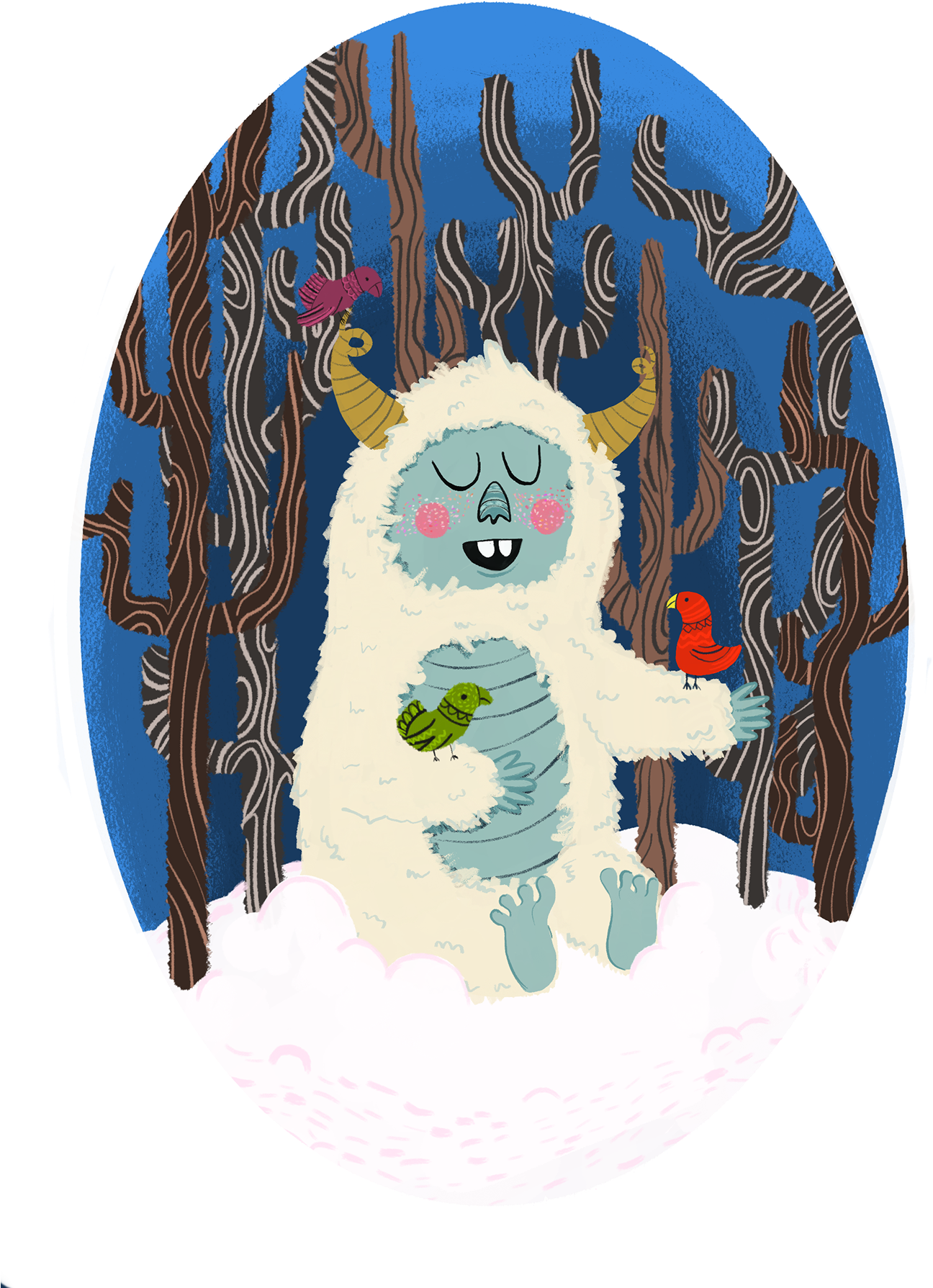 Cute Winter Yeti Illustration By Madison Angus - Cartoon Clipart (1296x1789), Png Download