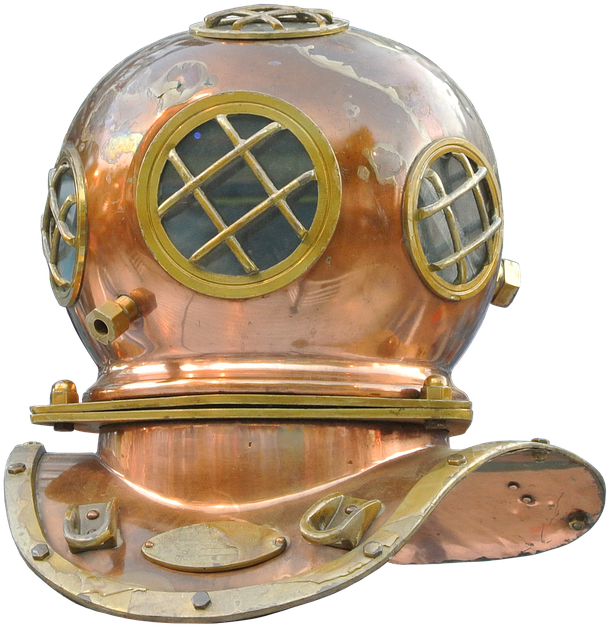 Divers, Helm, Divers Helmet, Diving, Old, Underwater - Underwater Helmet Clipart (762x720), Png Download