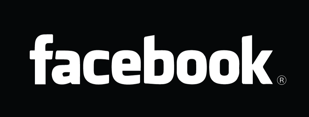 Facebook Logo Black White - Facebook Text Logo White Clipart (1000x378), Png Download