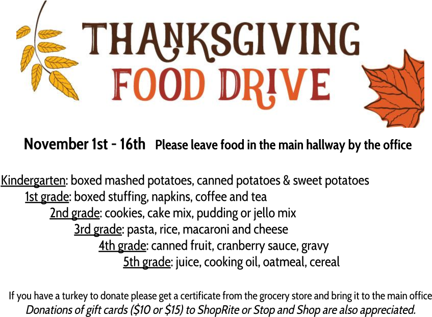 All Food Collected Will Benefit Pines Lake Families - Thanksgiving 2018 Food Drive Clipart (847x622), Png Download