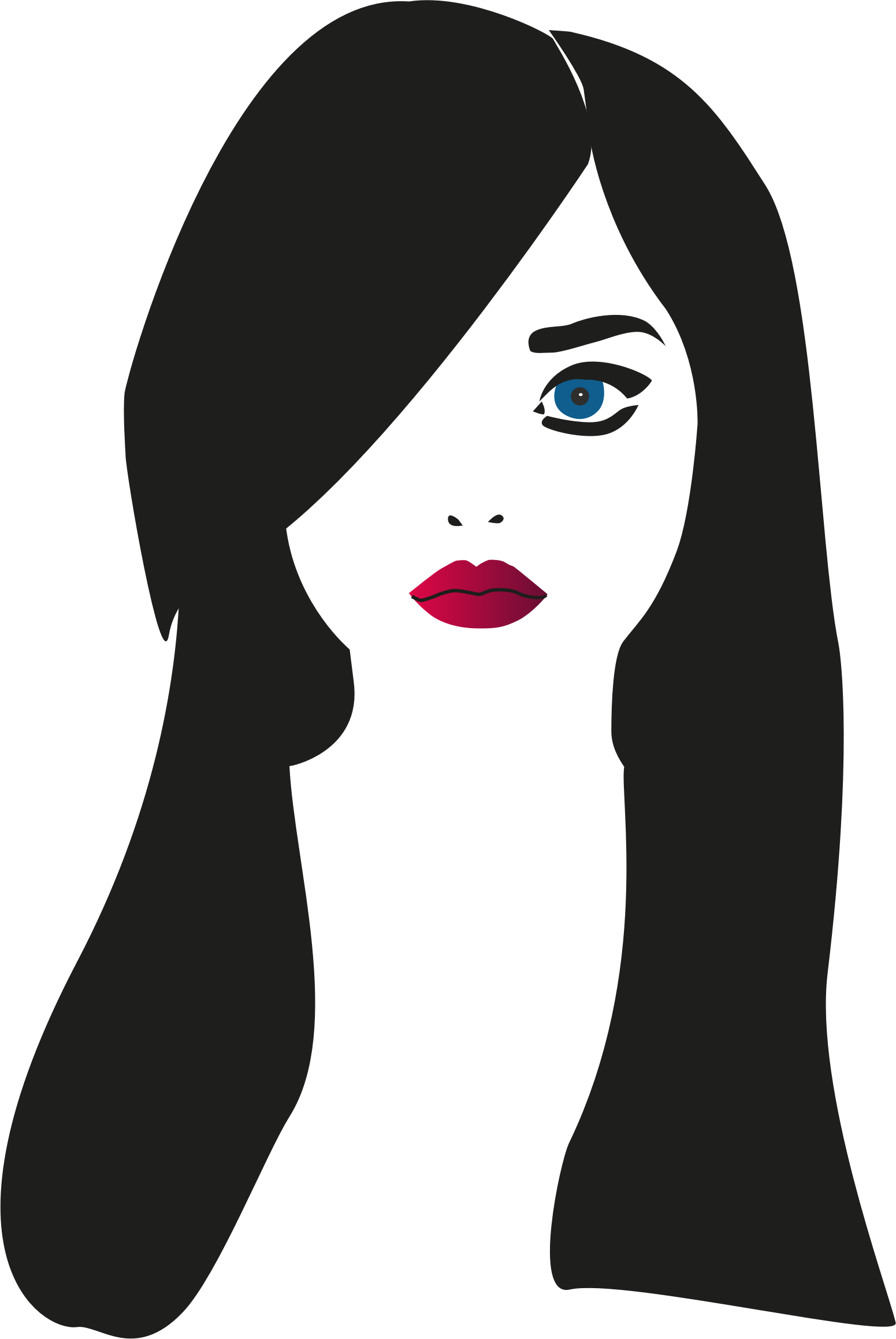 This Free Icons Png Design Of Long Haired Woman's Portrait Clipart (1551x2317), Png Download