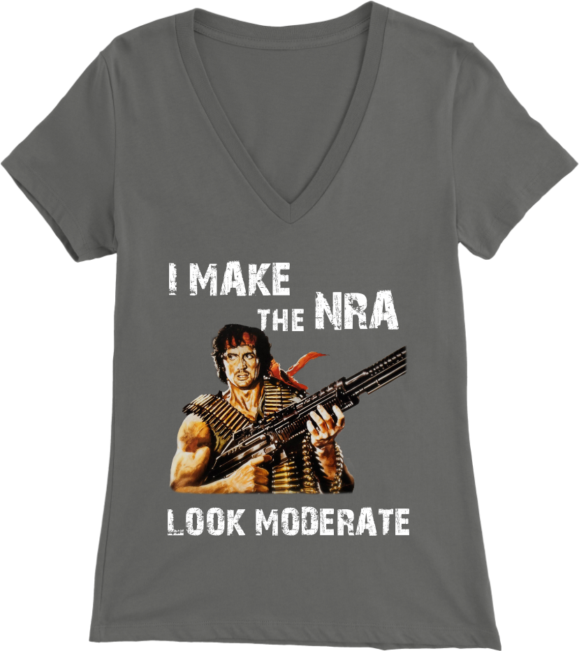 'i Make The Nra Look Moderate' Rambo T-shirt, Libertarian - T-shirt Clipart (1024x1024), Png Download
