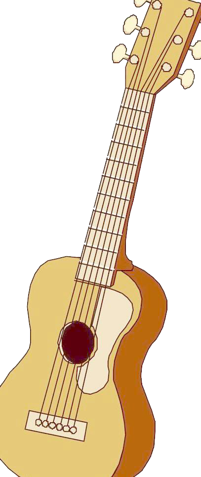 Tiple Ukulele Acoustic Guitar Cartoon Cuatro - Bass Guitar Clipart (407x966), Png Download