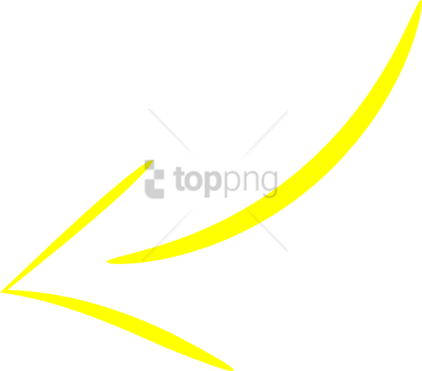 Free Png Yellow Curved Arrow Png Image With Transparent - Transparent Background Yellow Arrow Clipart (850x747), Png Download
