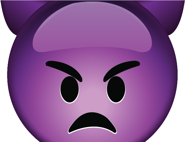 Angry Emoji Clipart Devil - Purple Devil Emoji Mad - Png Download (640x480), Png Download