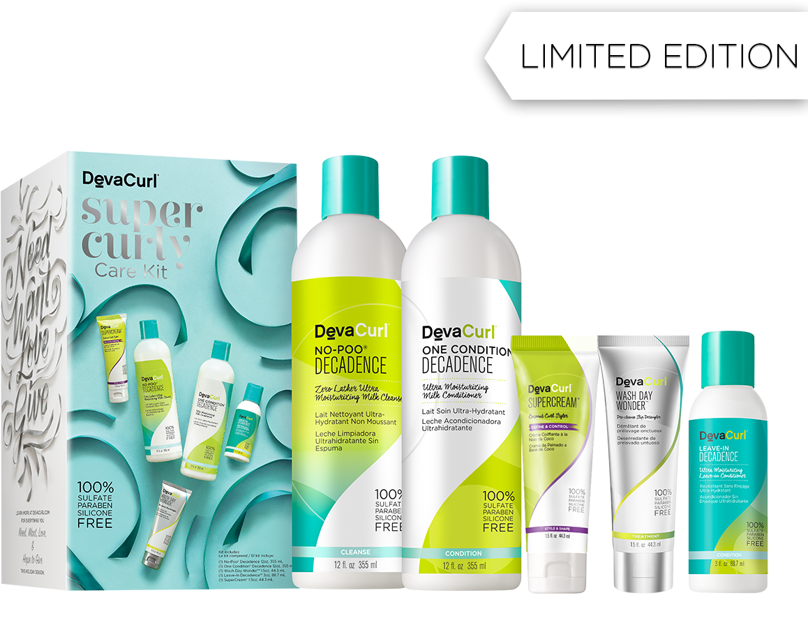 Buy Super Curly Care Kit From Devacurl, Hair Products Clipart (1200x1200), Png Download