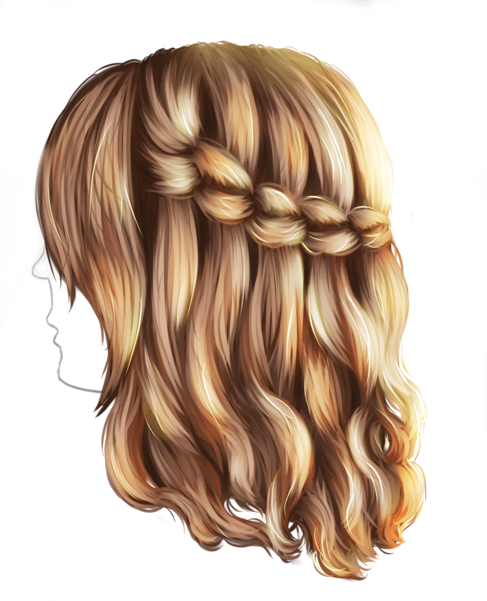 Drawn Braid Braided Hairstyle Clipart (710x877), Png Download
