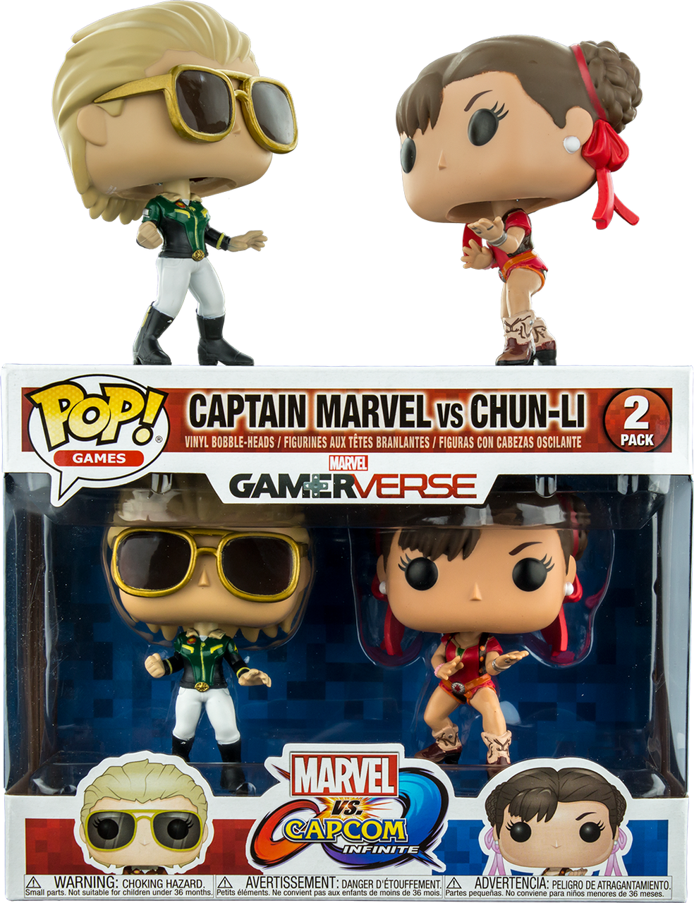 Marvel Vs - Capcom - Infinite - Captain Marvel Vs Chun - Captain Marvel Chun Li Funko Clipart (984x1280), Png Download