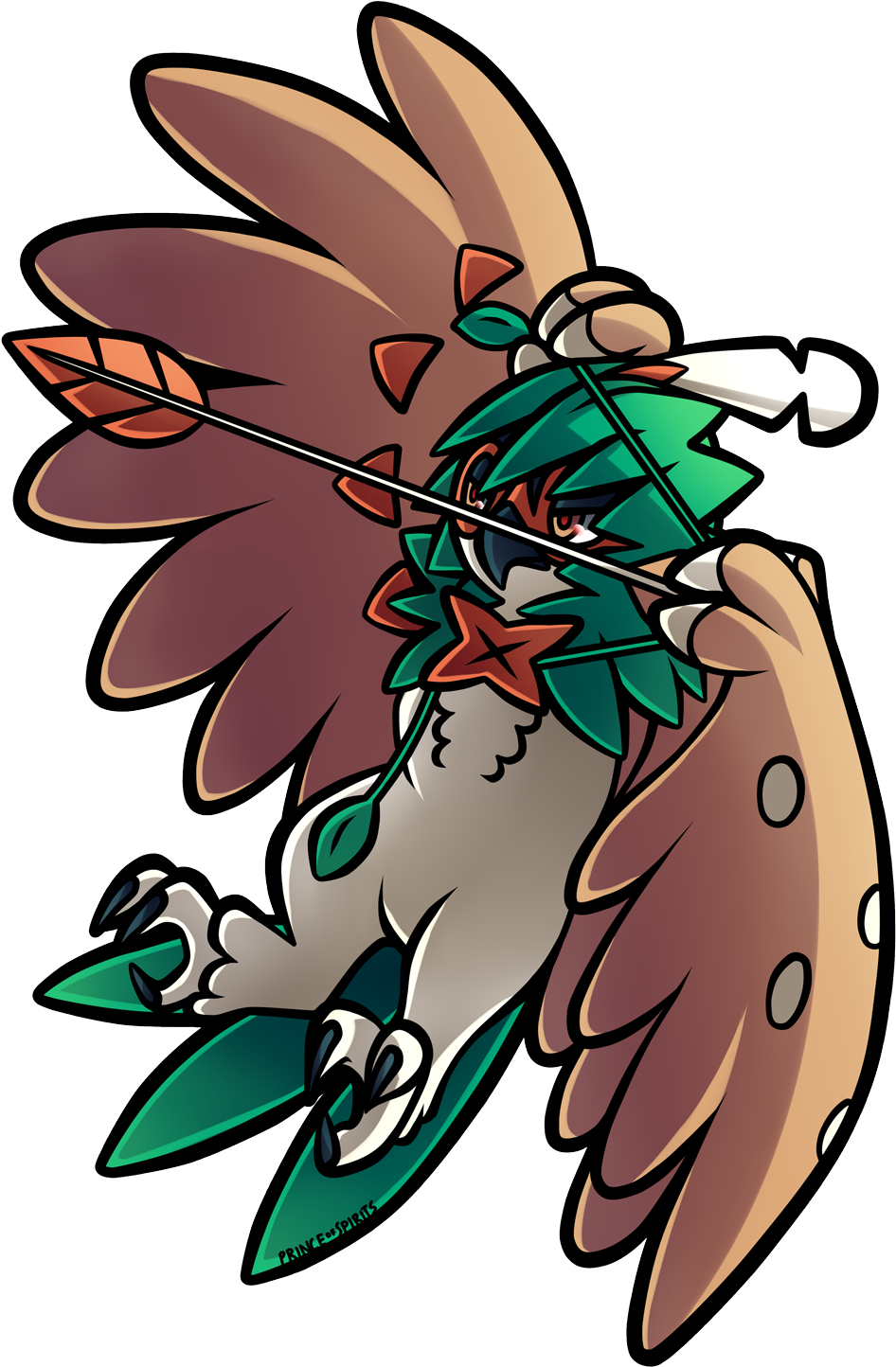 Princeofspirits Posted To Pokemon - Decidueye Sticker Clipart (946x1444), Png Download