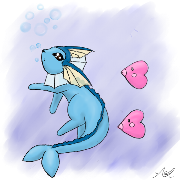 Vaporeon - Cartoon Clipart (600x600), Png Download