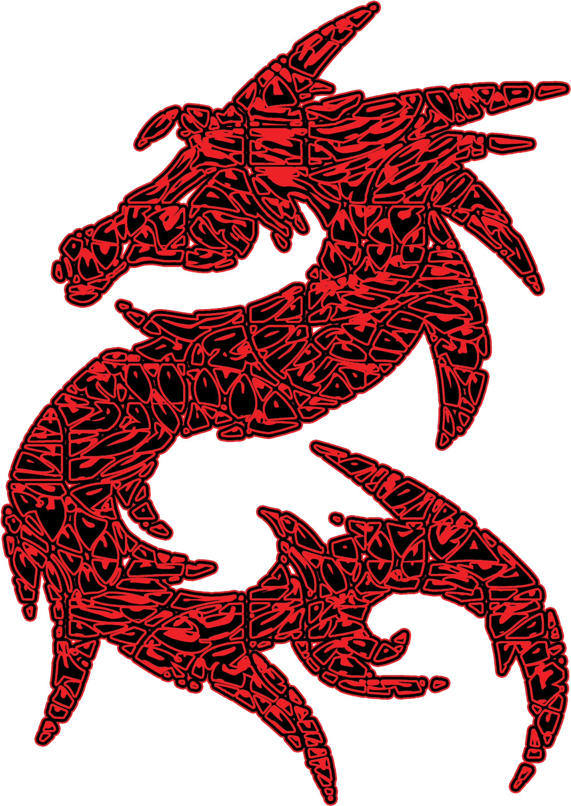 Tribal Red Dragon Image - Illustration Clipart (2000x2829), Png Download