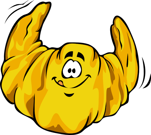 Cartoon Croissant Svg Clip Arts 600 X 536 Px - Croissant Clip Art - Png Download (600x536), Png Download