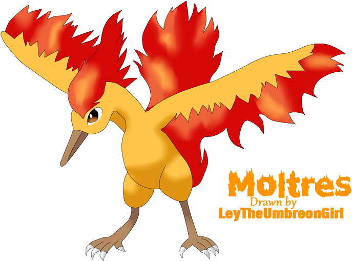 Moltres Png - Cartoon Clipart (846x599), Png Download