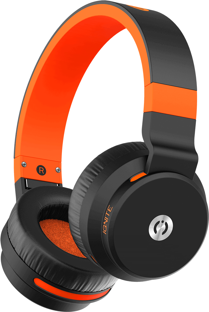 Orange Color On Headphones In-ear - Headphones Clipart (1280x1280), Png Download