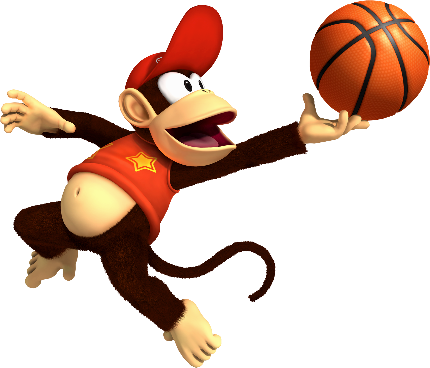 Diddy Kong Png - Mario Sports Mix Diddy Kong Clipart (1673x1422), Png Download