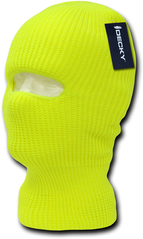 Boys Girls Youth Kids Neon Ski Face Mask Facemask Png - Yellow Knit Ski Mask Clipart (1000x1000), Png Download