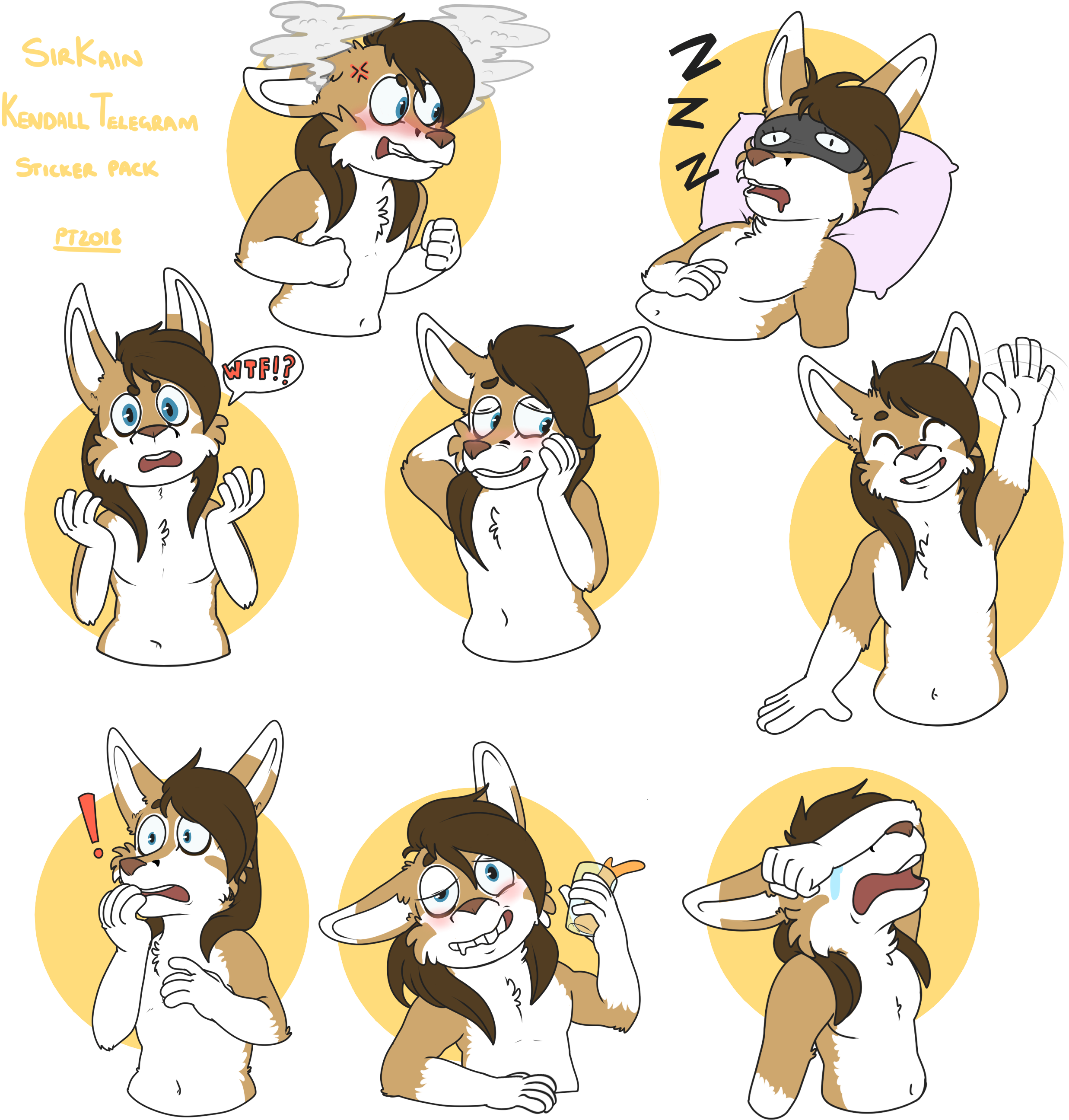 Kendall Telegram Stickers - Cartoon Clipart (2500x2700), Png Download