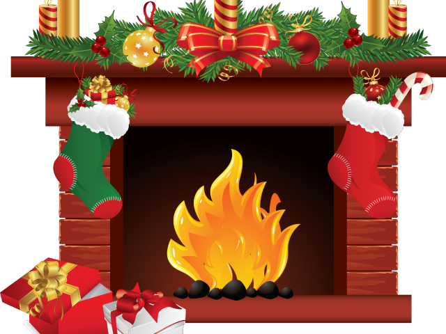 Merry Christmas Clipart Fireplace - Tu Vu Le Petit Bonhomme Paroles - Png Download (640x480), Png Download