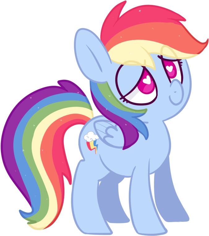 Pegacornss, Cute, Heart Eyes, Rainbow Dash, Safe, Simple - My Little Pony Arcoiris Corazon Clipart (675x762), Png Download