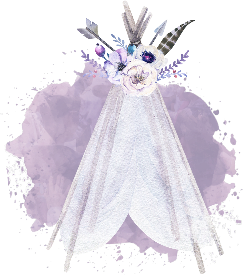 #boho #teepee #bohemian #hipster #watercolor #watercolour - Watercolor Bohemian Transparent Background Clipart (1024x1024), Png Download