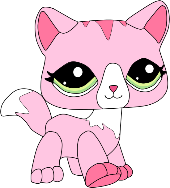 Google Vector Library Stock - Lps Pink Cat Png Clipart (613x738), Png Download
