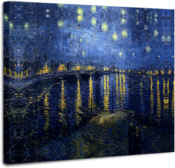 Van Gogh Starry Night Reproduction Painting - Starry Night Over The Rhone Clipart (800x600), Png Download