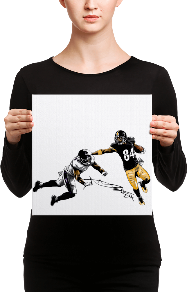 Boomin Past Defense Antonio Brown Steelers Canvas - Canvas Print Clipart (1000x1000), Png Download