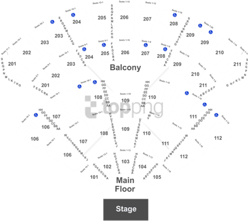 Free Png Seat Number Rosemont Theater Seating Chart - Rosemont Theater Seating Chart Concert Clipart (850x758), Png Download