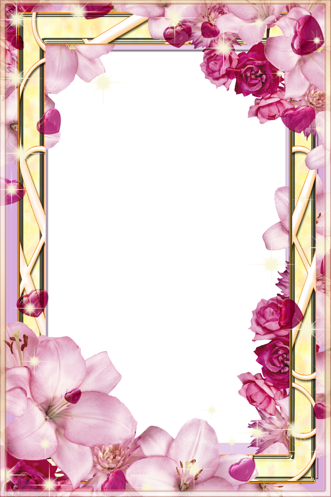 Resultado De Imagem Para Bordas De Flores - Flower Frames For Photoshop Clipart (1067x1600), Png Download