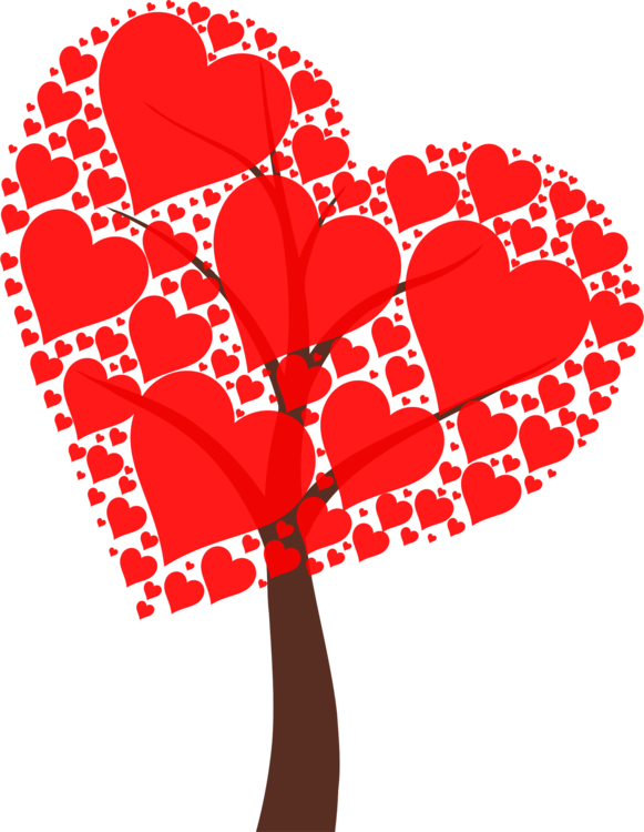 Love Heart Tree Valentine's Day Organ - Tree Valentines Day Clipart - Png Download (581x750), Png Download