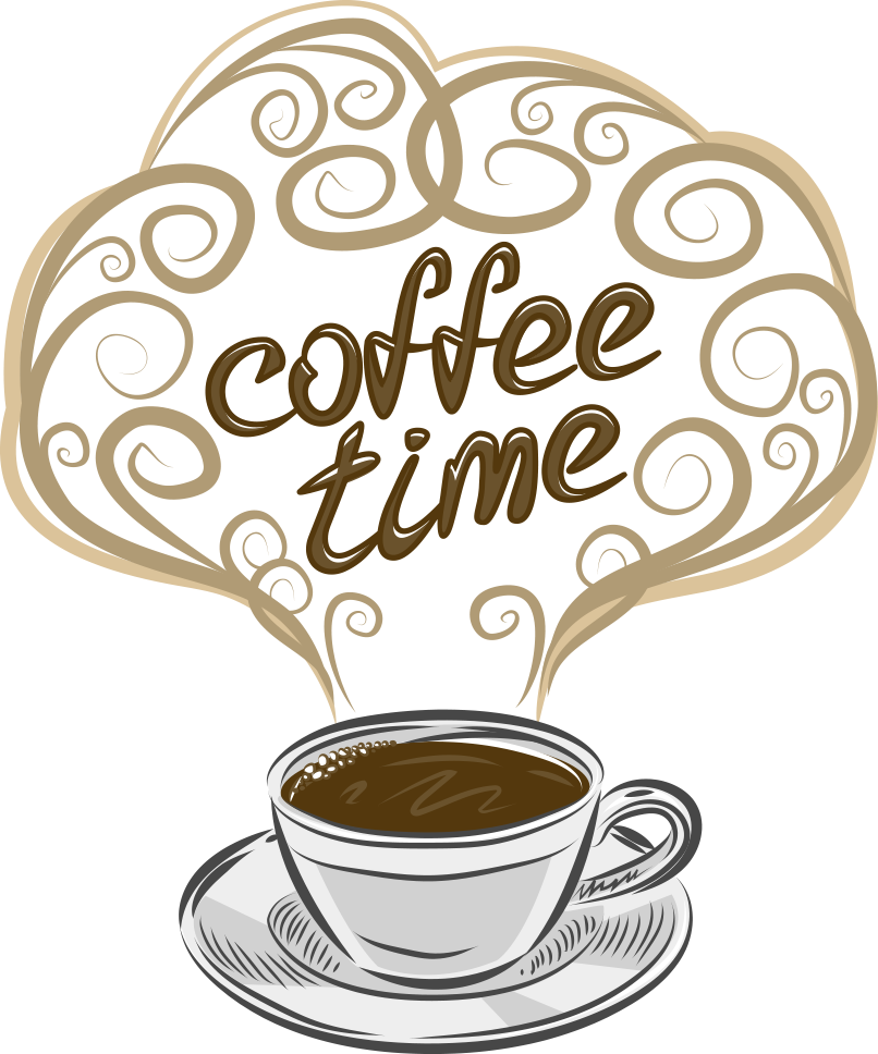 Coffee Cappuccino Tea Espresso Hot Letter In Clipart - Coffee Time Png Transparent Png (806x968), Png Download