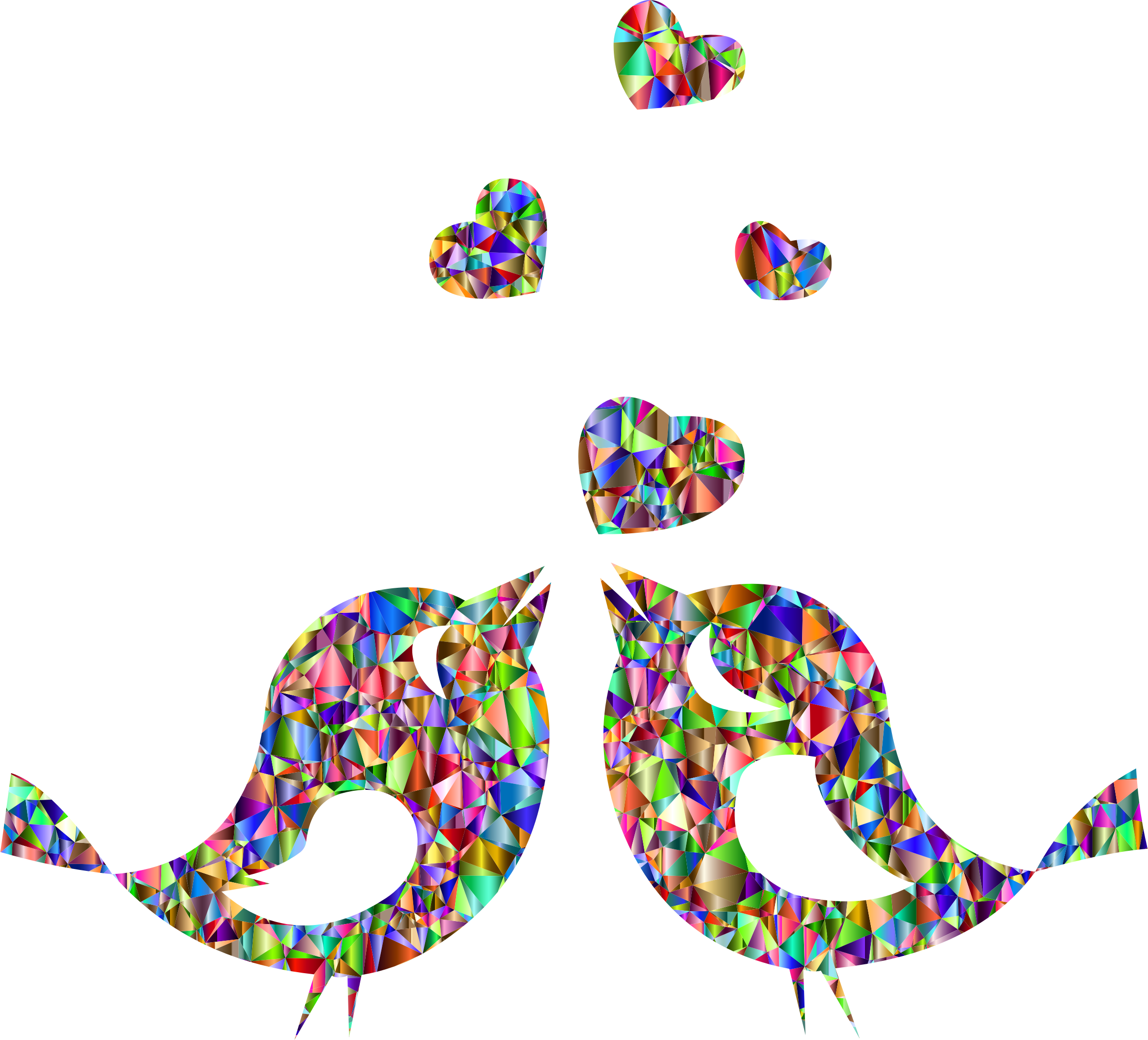 This Free Icons Png Design Of Vivid Polychromatic Love - Love Bird Black And White Clipart (2336x2116), Png Download