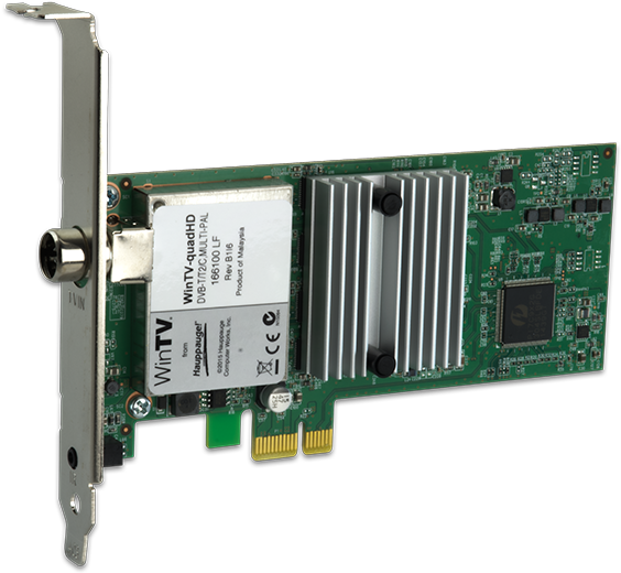 Four Freeview Hd Over The Air Hd Tv Tuners On A Half - Hauppauge Win Tv Quad Hd Tv Tuner Clipart (600x570), Png Download