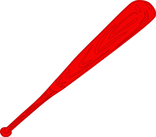 Red Baseball Bat Outlined Clip Art At Clker - Faber Castell Red Ball Pen 0.5 - Png Download (600x527), Png Download