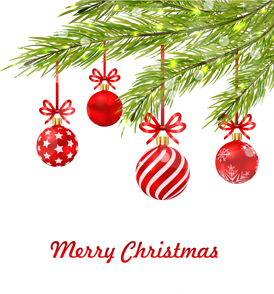 Christmas Tree Colored Balls With Decoration Ornament - Merry Christmas Ball Png Clipart (950x1000), Png Download