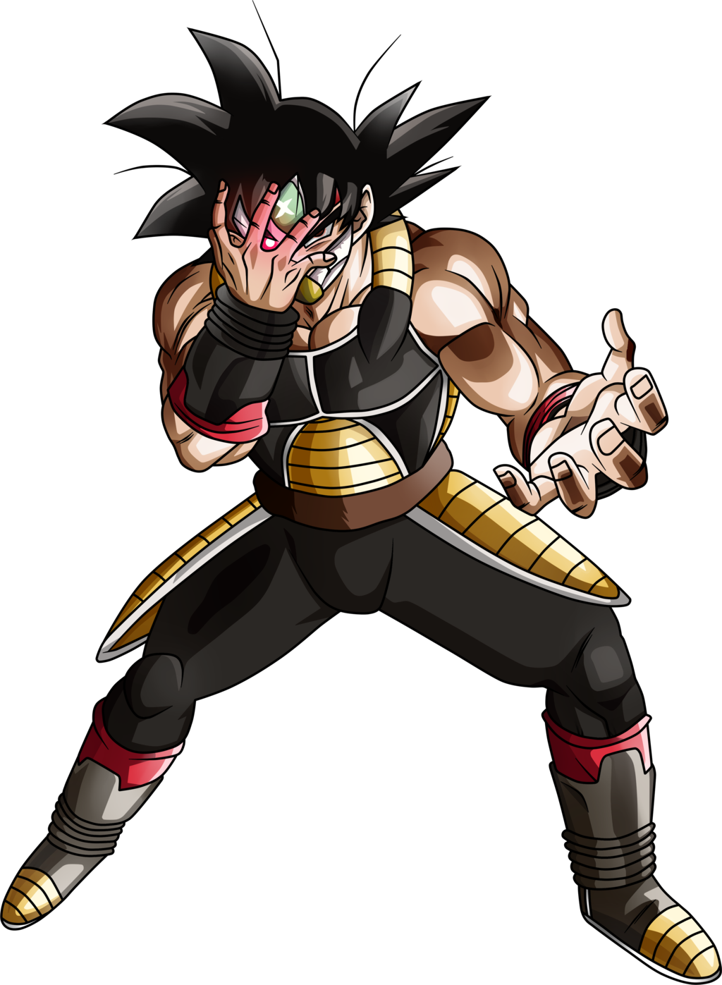 He Wears Body Armor With A Tail Attached Because Why - Dragon Ball Bardock Mask Clipart (1024x1397), Png Download