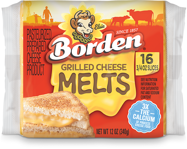 Borden Grilled Cheese Melts Color - Borden Clipart (718x572), Png Download