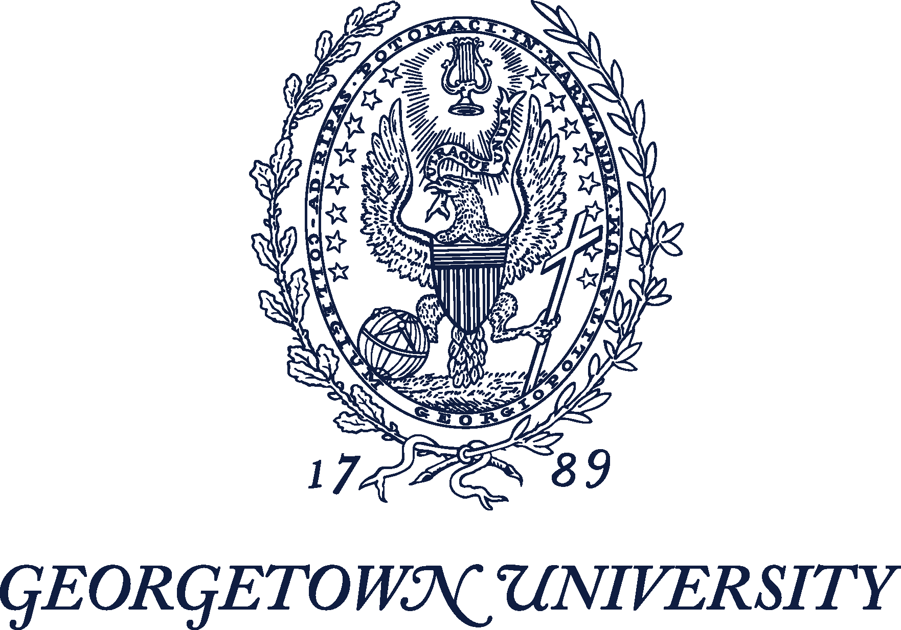 Georgetown University Seal&logo Png - Georgetown School Of Foreign Service Logo Clipart (1762x1233), Png Download