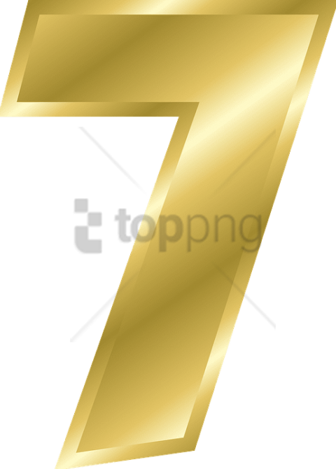 Free Png Gold Number 7 Png Image With Transparent Background - Gold Number 7 Clipart (480x670), Png Download
