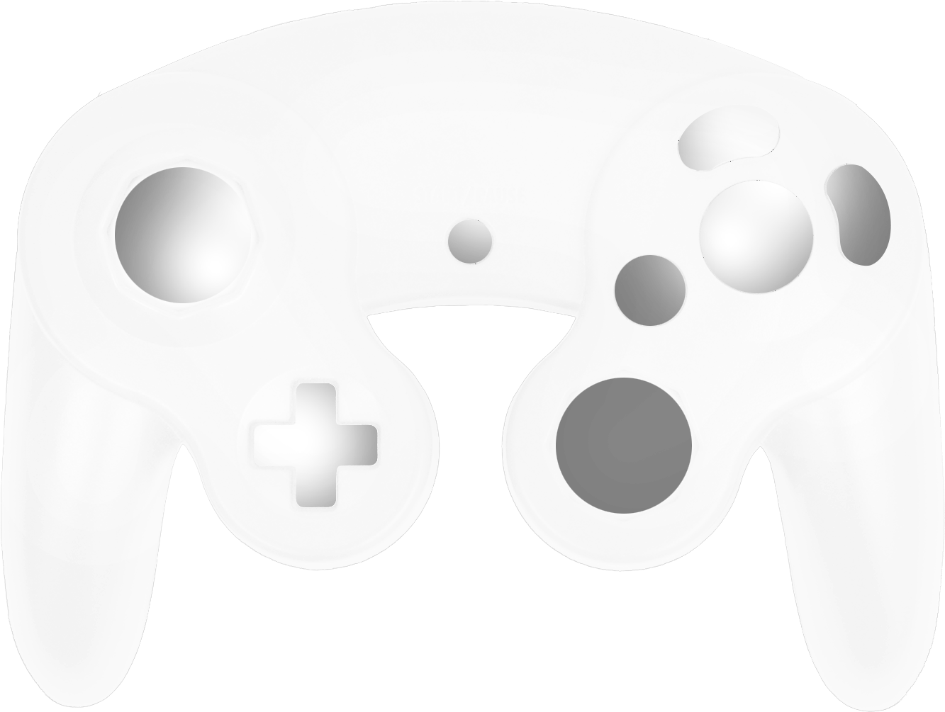White Gamecube Shell - Game Controller Clipart (1333x1005), Png Download