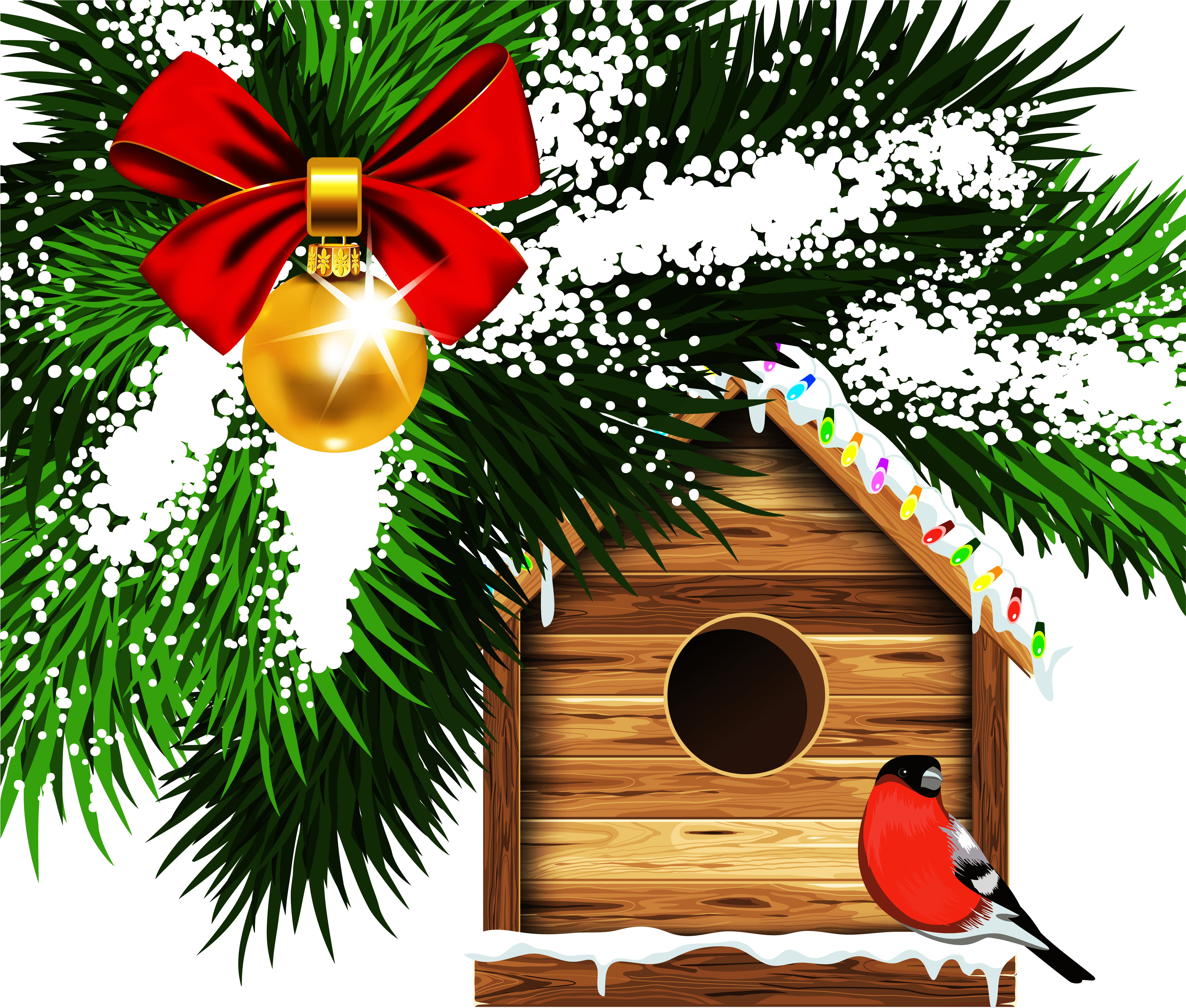 View Full Size - Free Clipart Christmas Birds - Png Download (5000x4459), Png Download