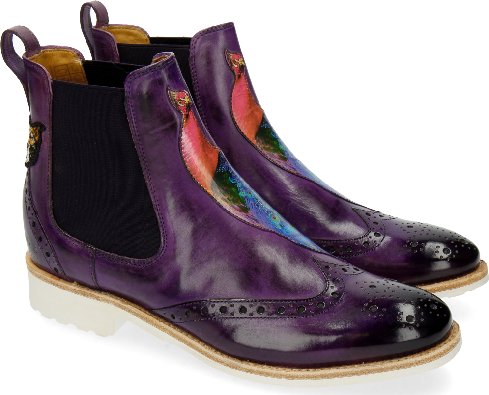 Ankle Boots Amelie 44 Purple Flame Peacock Bee Clipart (1024x1024), Png Download