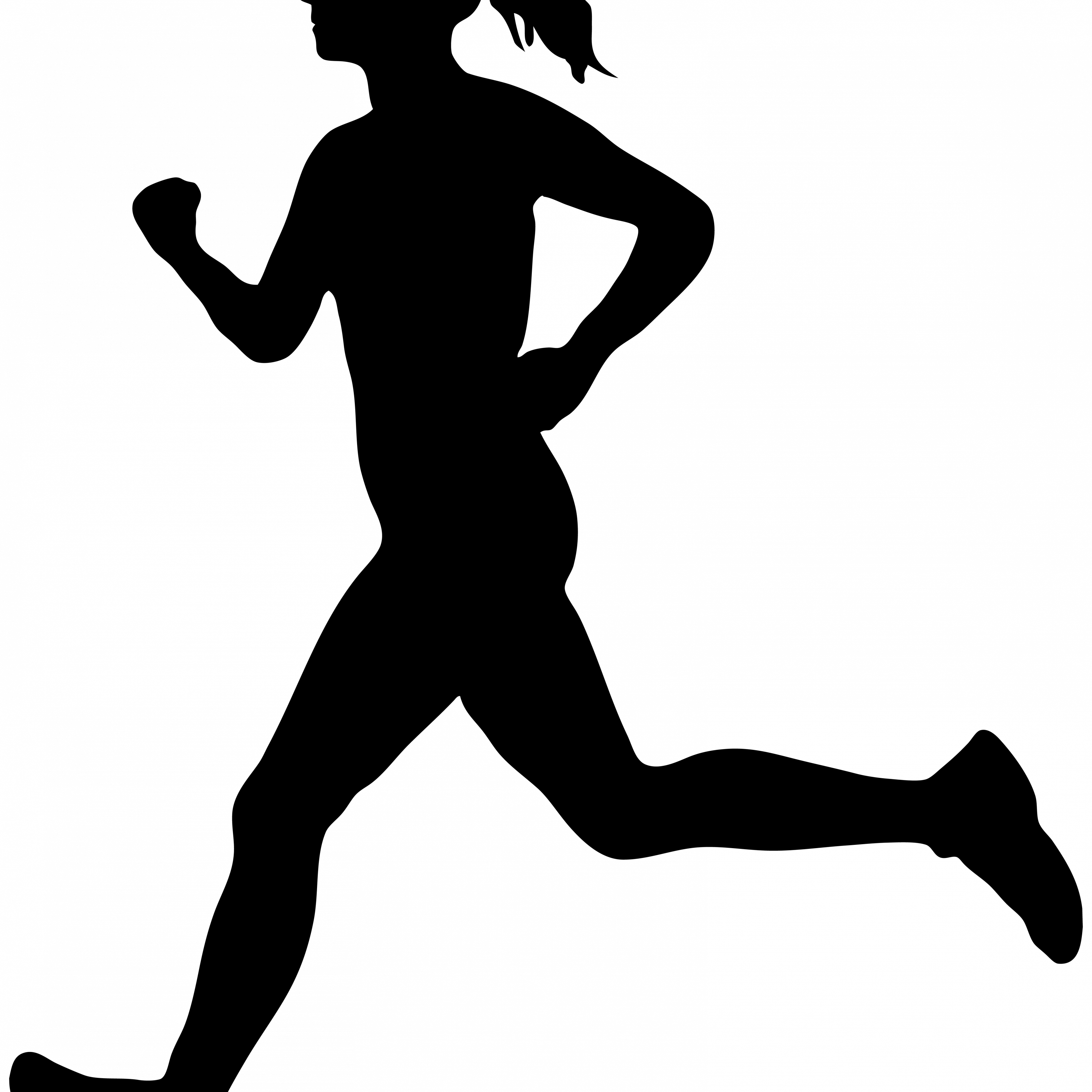 People Running Silhouette Png Clipart (3000x3000), Png Download