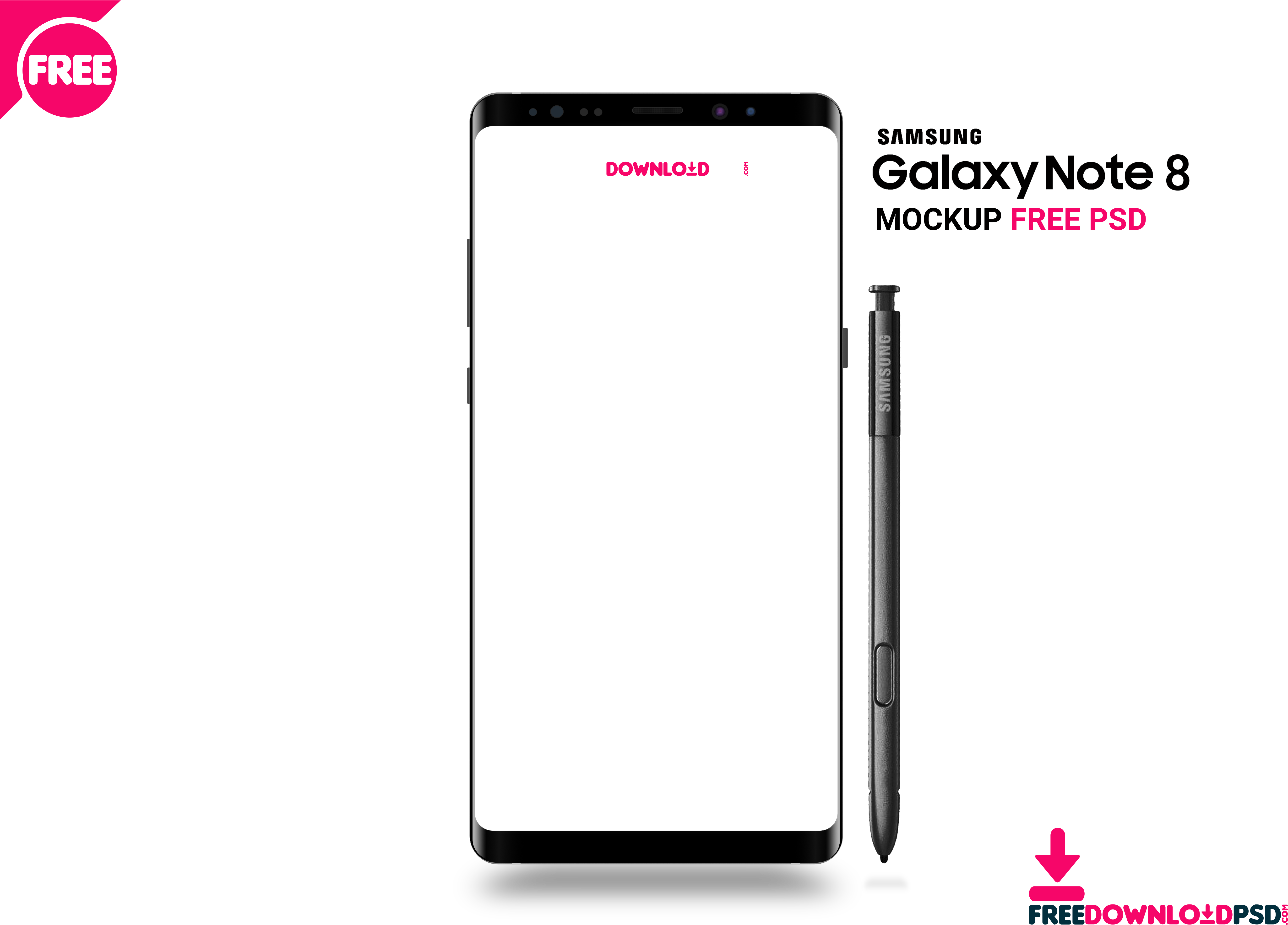 Samsung Note 8 Mockup - Note 8 Mockup Psd Clipart (5389x3871), Png Download